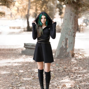 Gothic hooded dress clearance