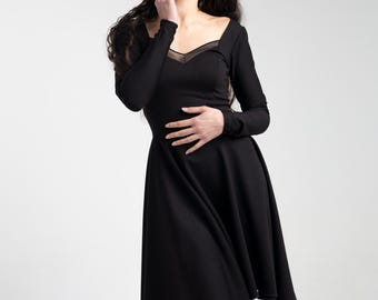Princess witch goth maxi dress. Medieval fairy dress. Cottagecore tunic. Long sleeve maxi ren fae dress. Halloween dress. Gothic clothing