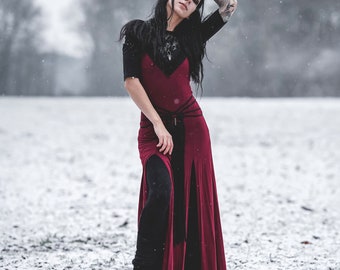 Slip maxi long dress. Wine boho long dress. Gothic long dress. Festival maxi dress. Maxi pixie dress. V neck long dress, Wedding dress.