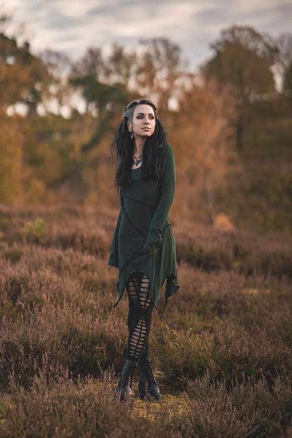 Green Pixie Dress. Faery Tunic Dress. Fairy Dress. Pixie Clothing. Faery Clothing. Elven Dress. Elven Clothing. Gothic Clothing. Festival