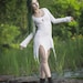Fairy dress. Elven dress. Goth dress. Game of thrones. Pixie dress. White dress. Elven clothing. Medieval dress. Festival. Winter dress.  