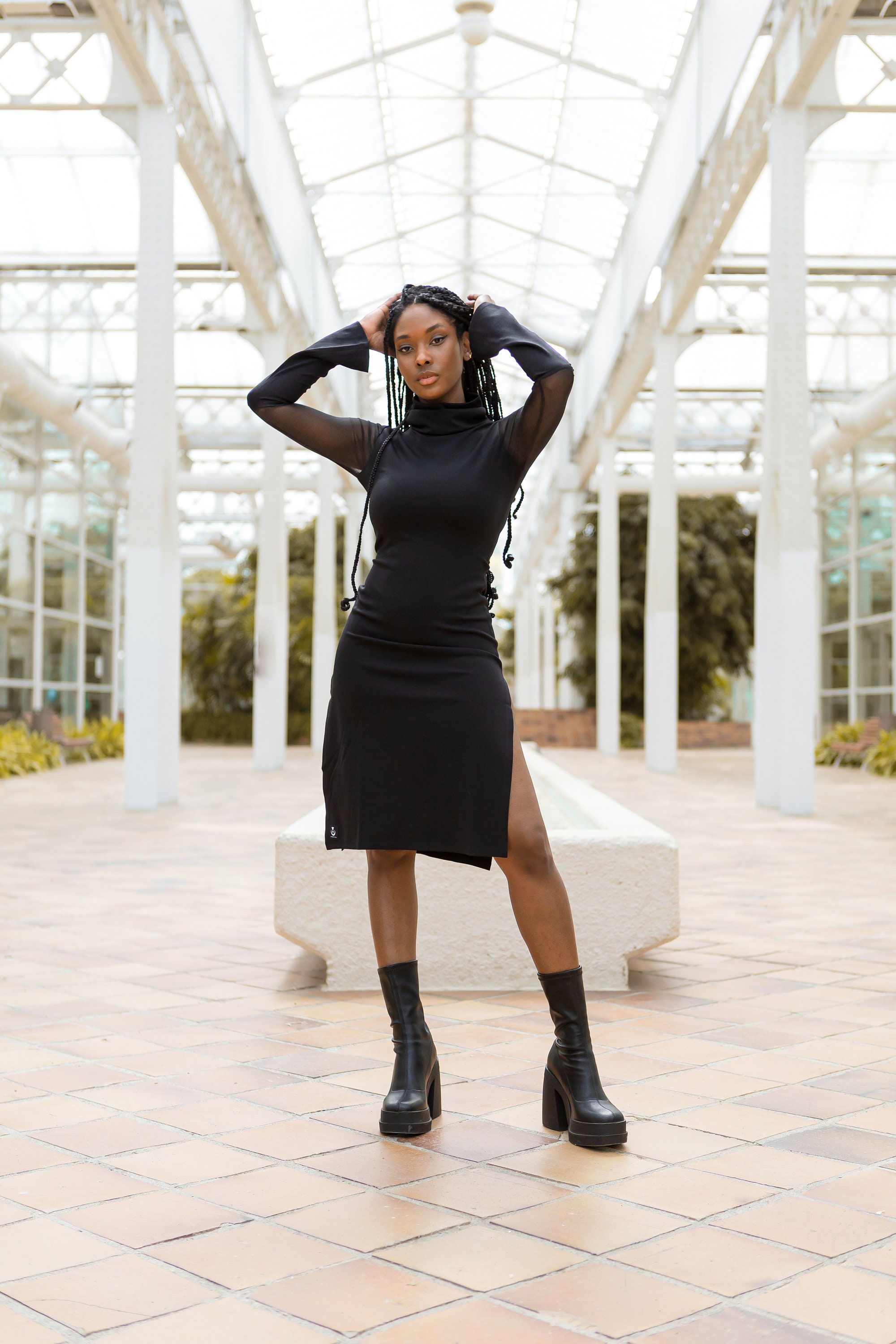 Black sweatshirt dress outfit online