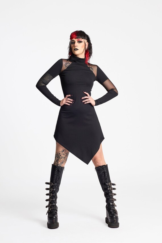 Black Noir Fantasy Asymmetrical Dress Black Noir Fantasy Asymmetrical Dress