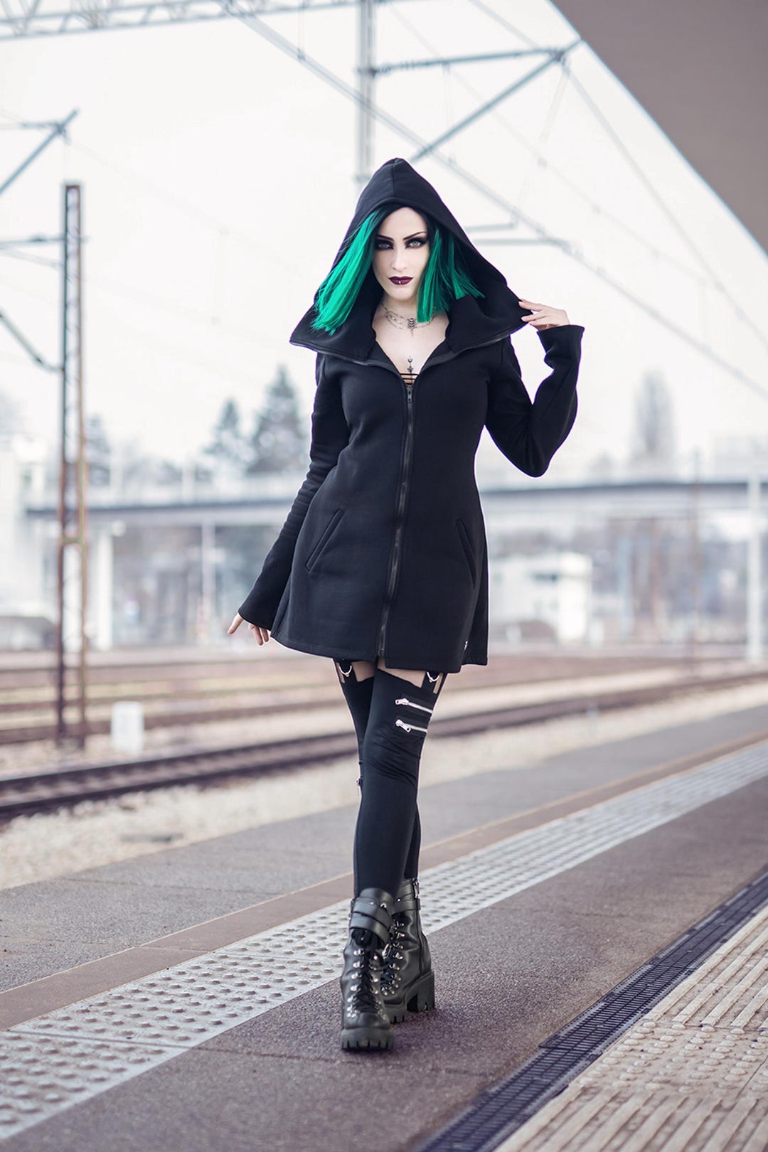 TODAYFUL Nylon Hoodie Coat 36 ブラック TODAYFUL/トゥデイフル】ナイロンフーディコート（モッズコート