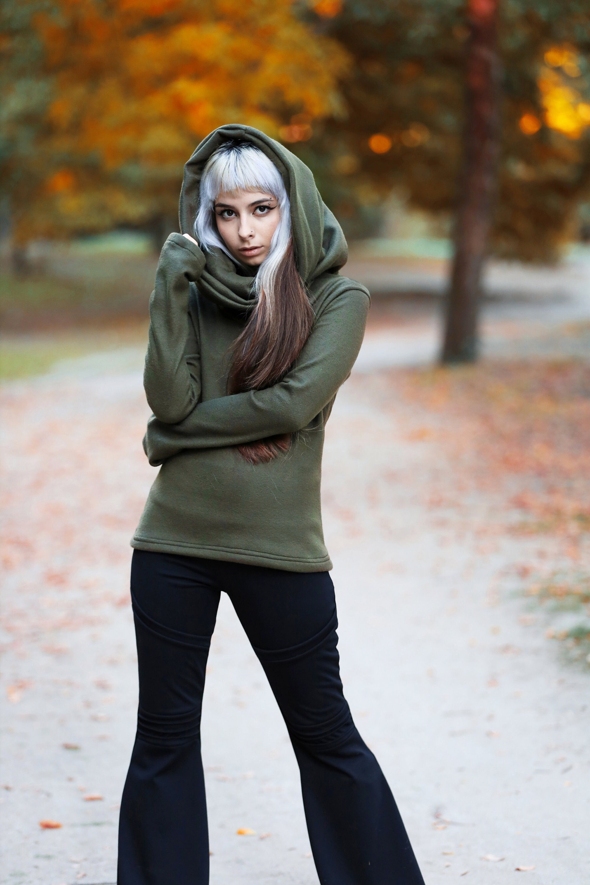 Oversized Sweatshirt, Cowl Neck Top, Hoodie Blouse, Asymmetrical Hem Top,  Loose Loungewear, Firenze Sweatshirt, Marcella MB1471 