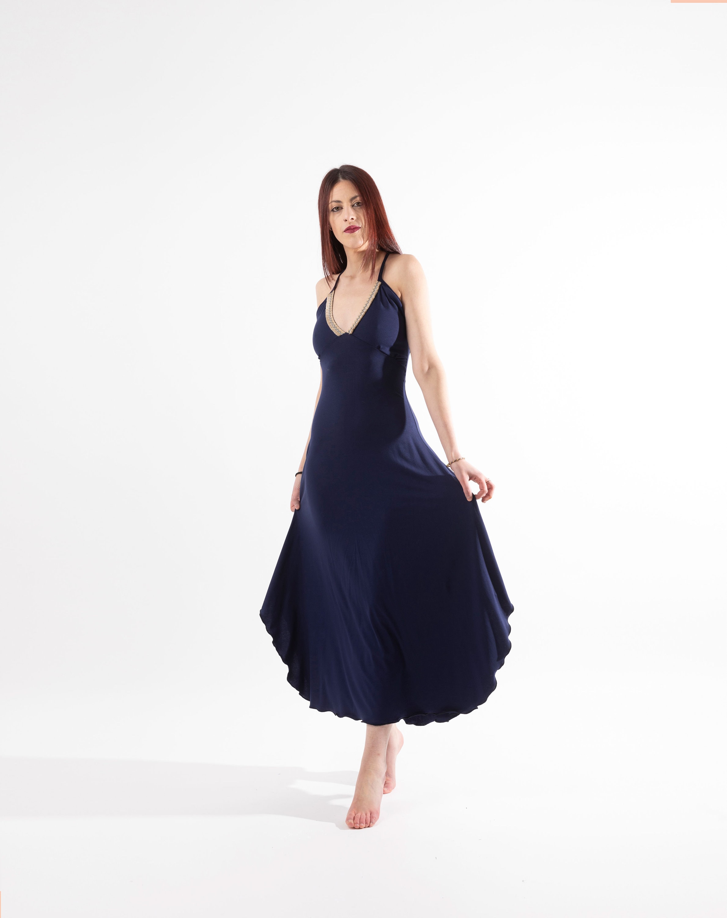 navy blue summer maxi dress