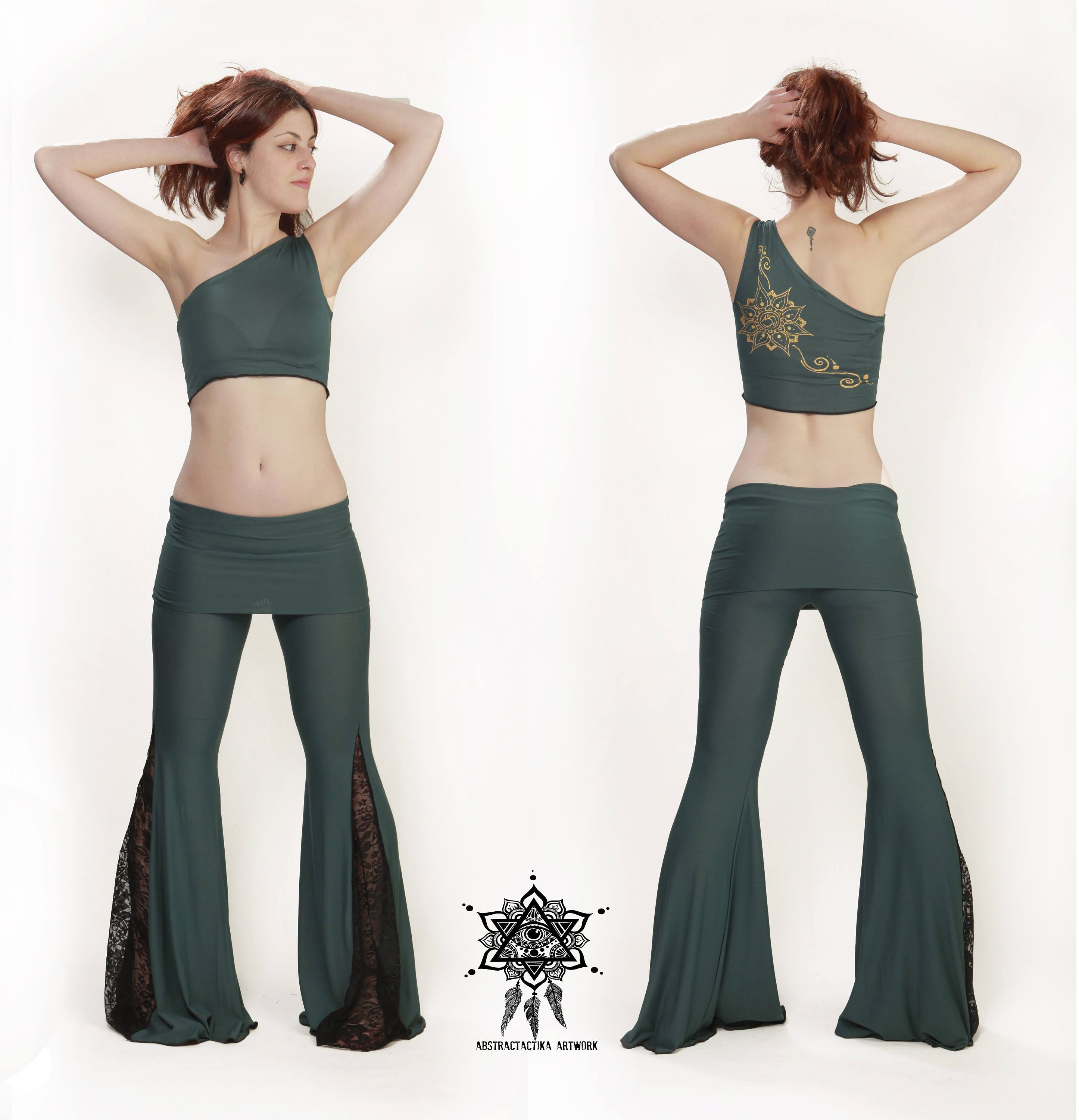 YJFY Women's Bell-Bottom Pants Modern Dance Pants Dance Wear Training Performance Pants