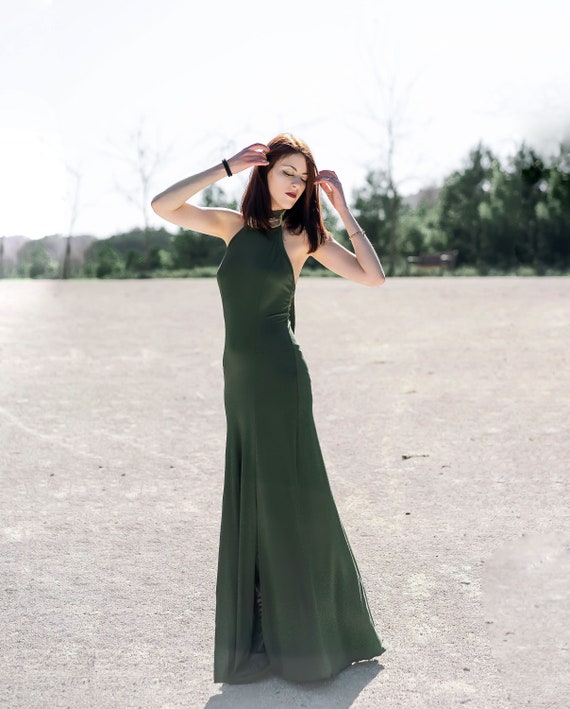 Oshun Boho Kleid. Hochzeit Maxikleid. Grünes langes Kleid. - Etsy Österreich