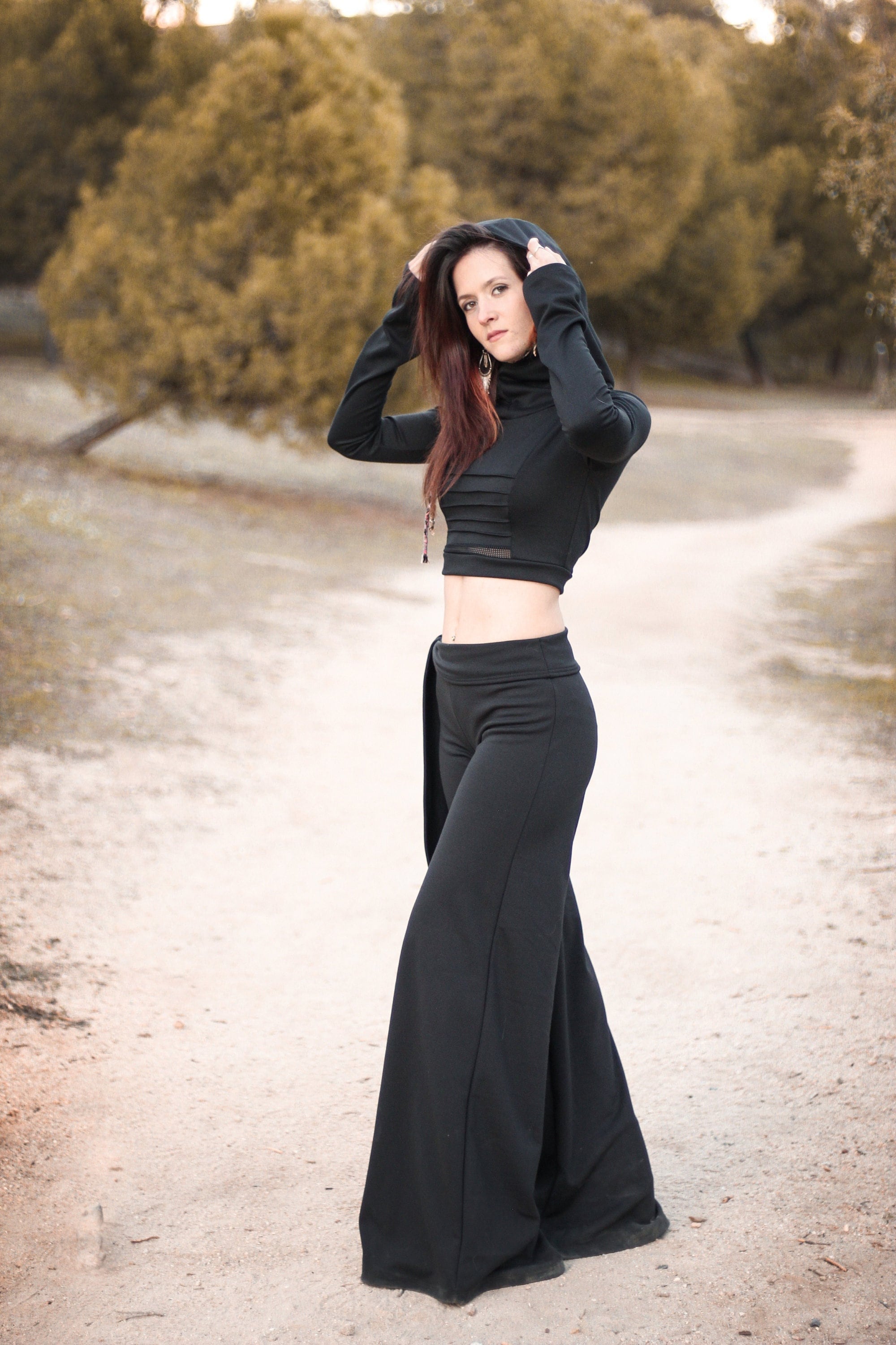 Black Flare Pants. Maxi wide leg palazzo bottoms. Festival bottoms