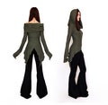 Hikari Cowl neck tunic. Pointy hooded tunic. Hooded dress. Pixie tunic dress. Hooded pullover. Goth dress. Pixie clothing. Elven dress. product logo