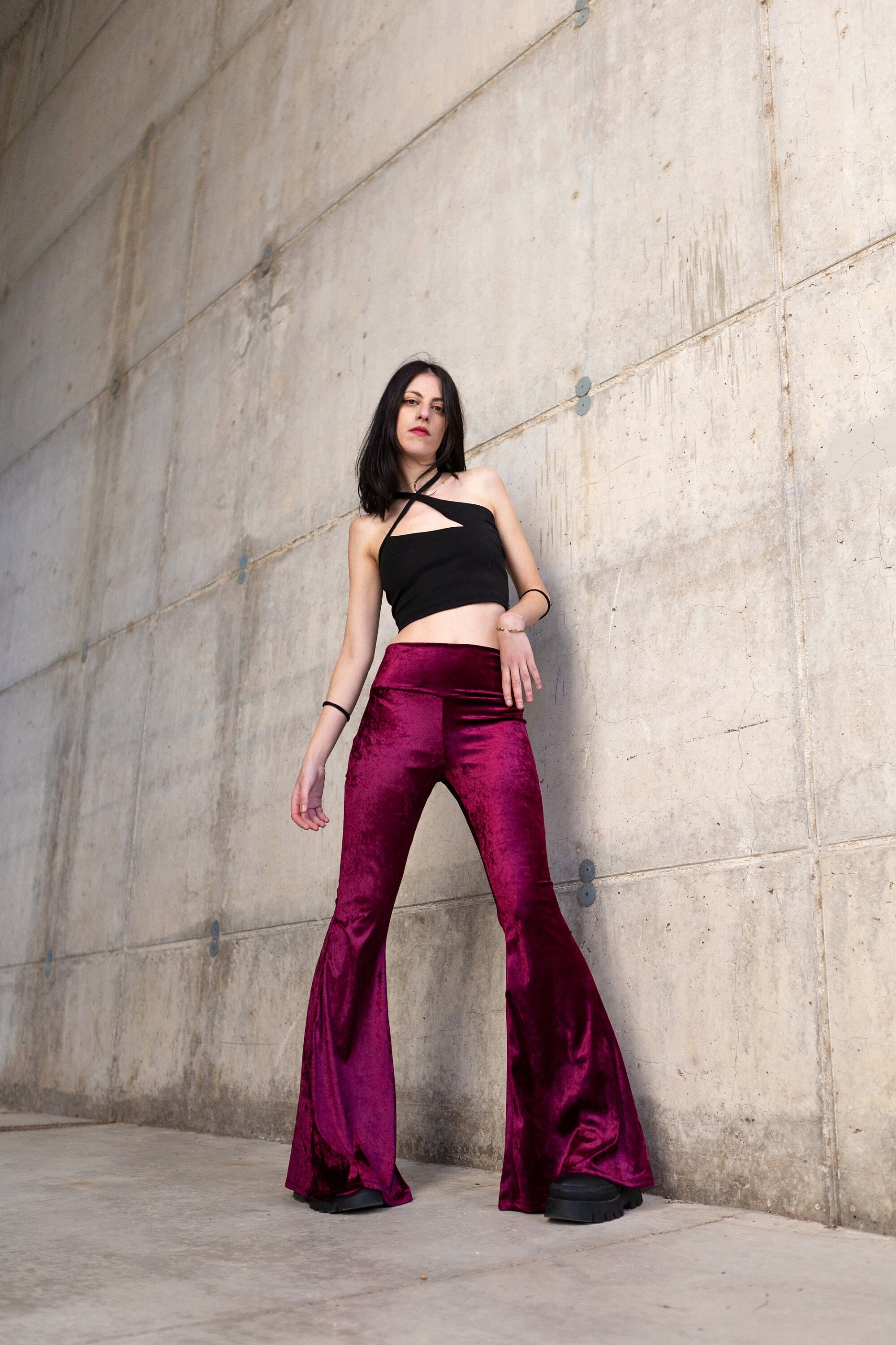 Luscious Velvet Bell Bottoms 'Green' – July Five Boutique