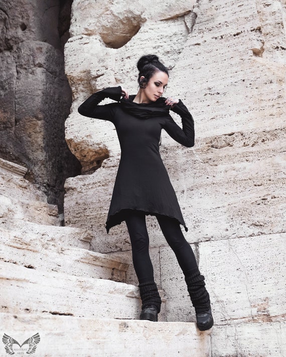 Cowl neck top winter dress