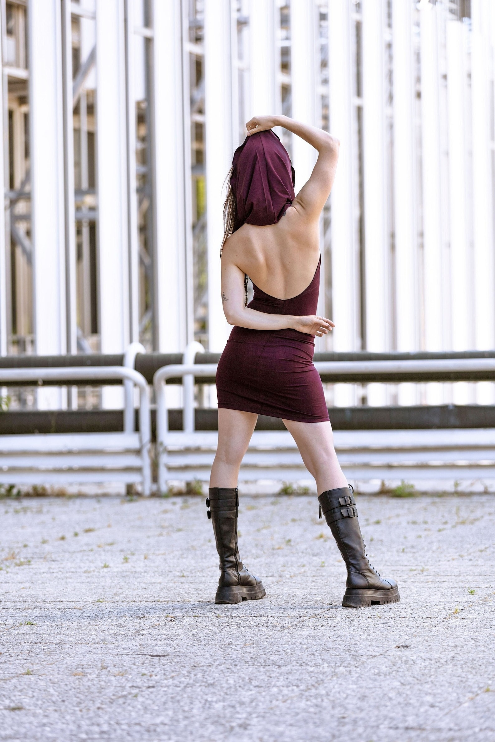 Cowl Neck Backless Dress. Mini Backless Hooded Dress. Festival - Etsy