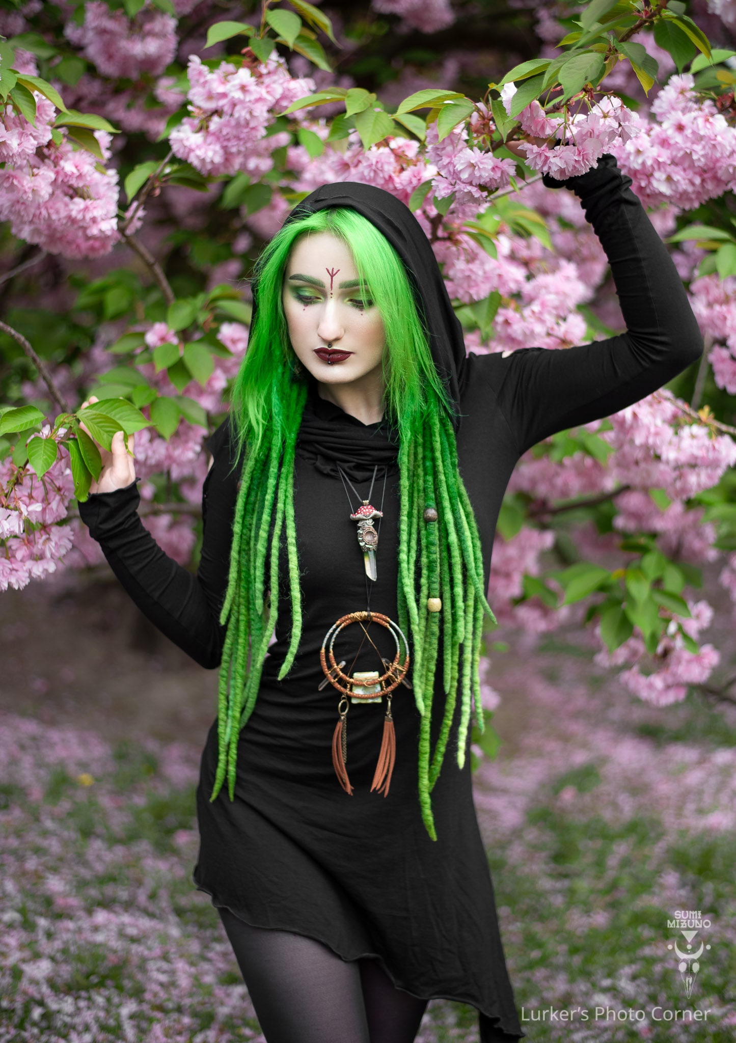 Gothic dress . Braided goth dress . Cowl neck dress fantasy 