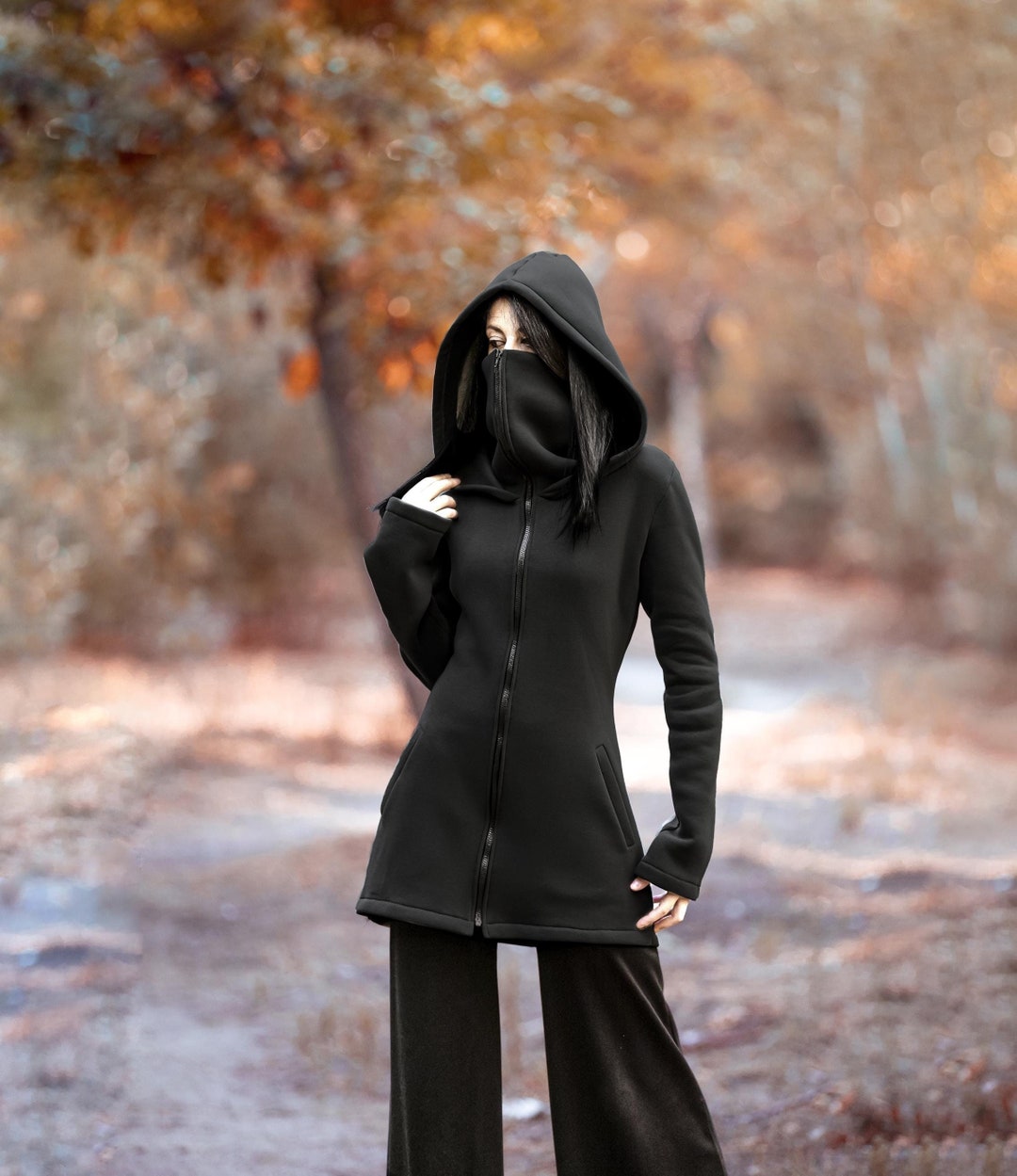 【PHOEBE ENGLISH】背面プリーツ Hooded Coat black il_1080xN.6331747164_qzjn.jpg