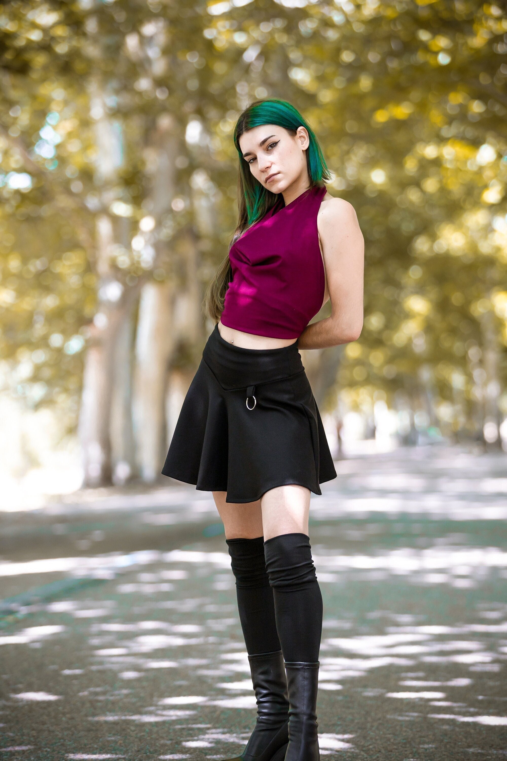 Black Mini Skirt, Flare Mini Skirt, Gothic Skirt, Fairy Skirt