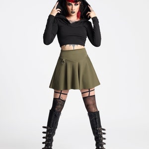 Black Mini Skirt, flare mini Skirt, Gothic Skirt, Fairy Skirt, Psytrance Skirt, Rave Clothing, Festival Clothing, Boho Skirt, Pixie clothes image 5