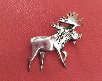 Wild Things Sterling Silver Moose Head Pin