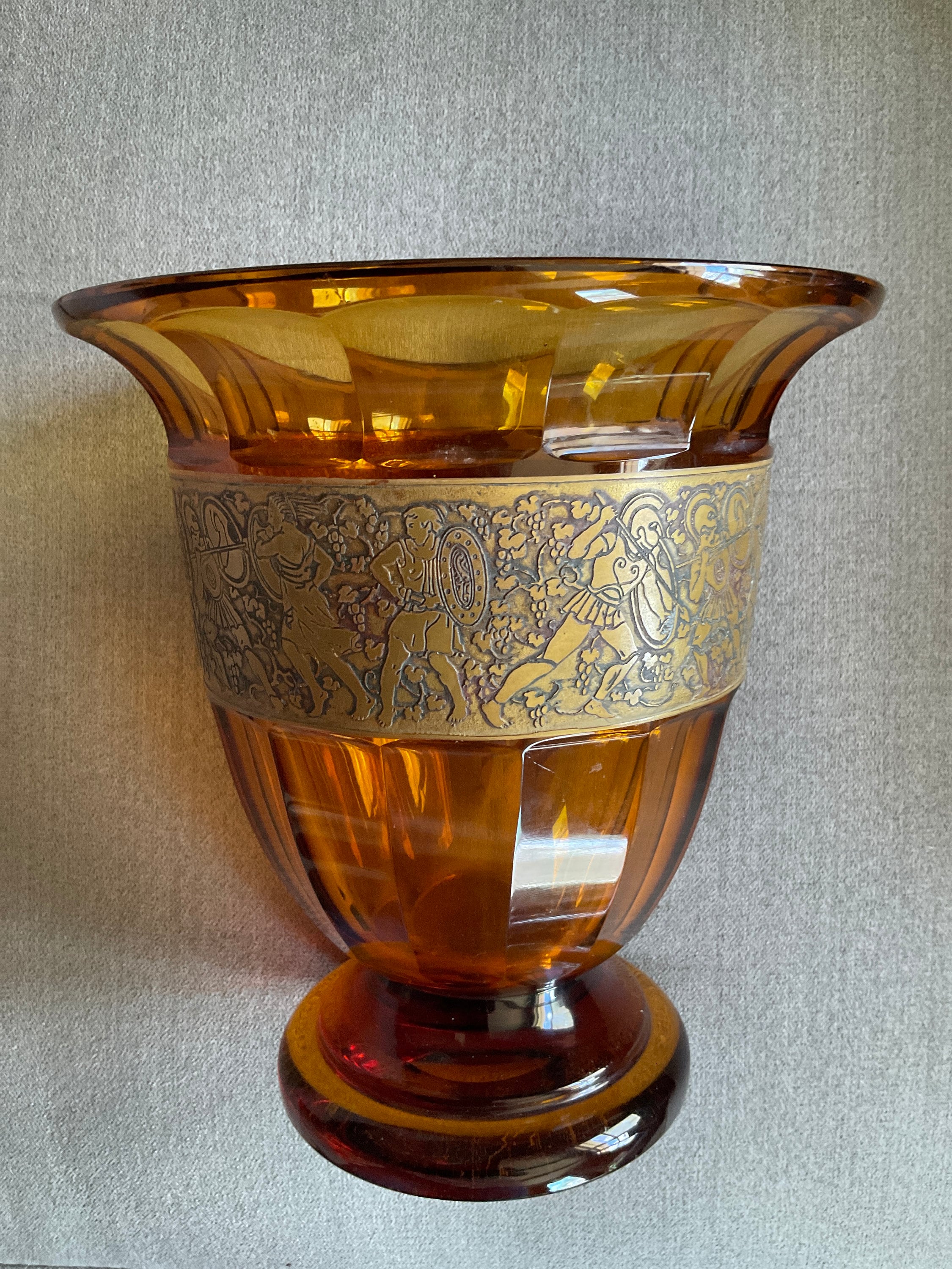 Vintage Cut Glass Vaseレトロ ガラス 花瓶 ステンドグラス