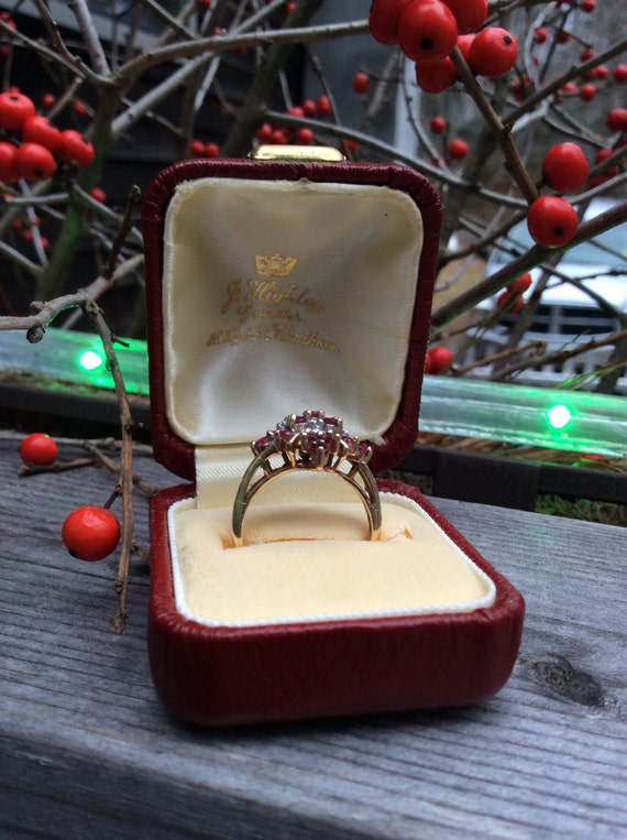 Genuine Ruby And Diamond Ring Vintage Ruby And Di… - image 2