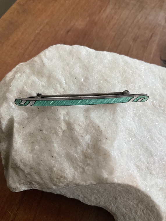 Antique Bar Pin * Sterling and Enamel Pin * WRE St