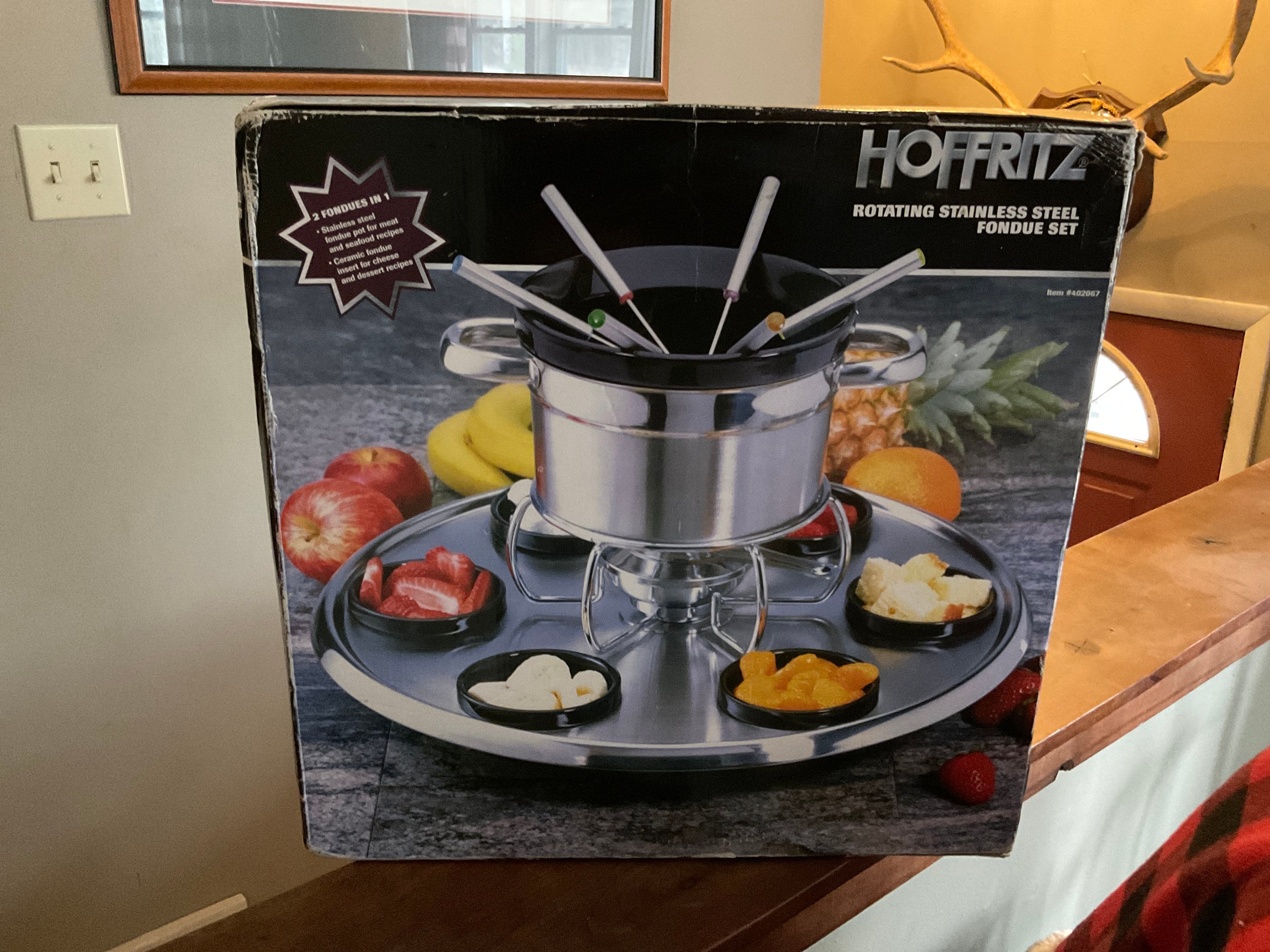 Stainless Steel Fondue Pot Hoffritz Rotating 2in1 Deluxe Stainless