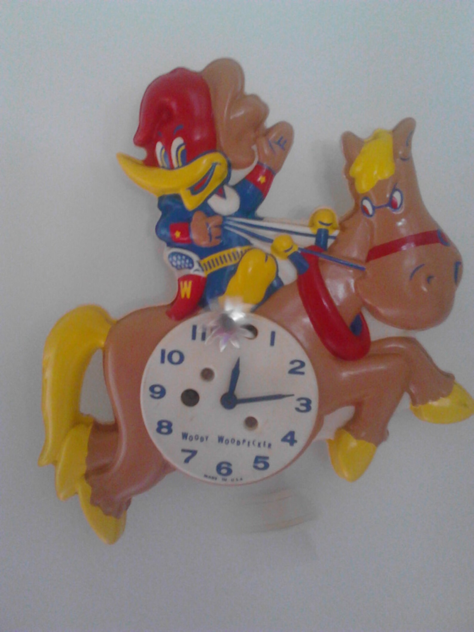 Woody Woodpecker Clock 1950s Collectable RARE WORKING Walter Lantz