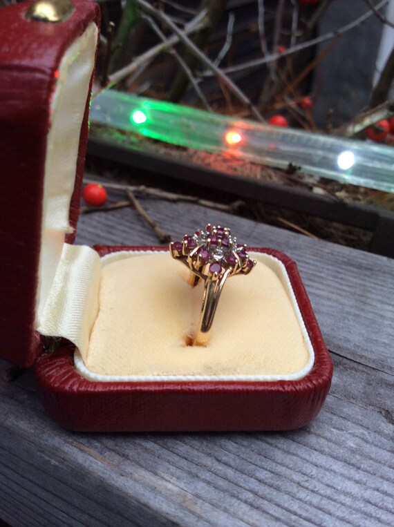 Genuine Ruby And Diamond Ring Vintage Ruby And Di… - image 3