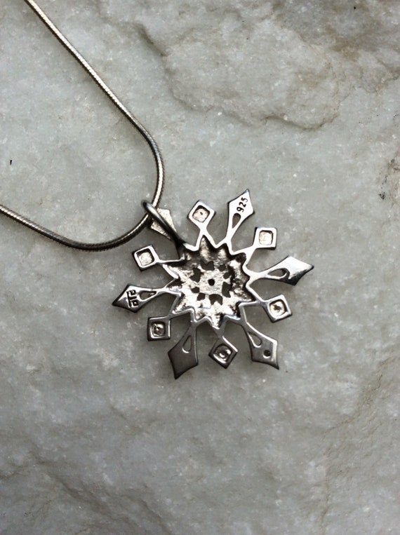 Snowflake Pendant Necklace in Sterling Silver - image 3