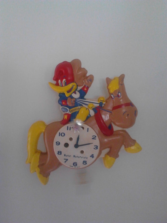 Woody Woodpecker Clock 1950s Collectable RARE WORKING * Walter