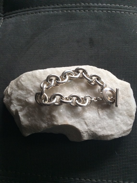 Chunky Link Sterling Silver Bracelet * Carolee Ste