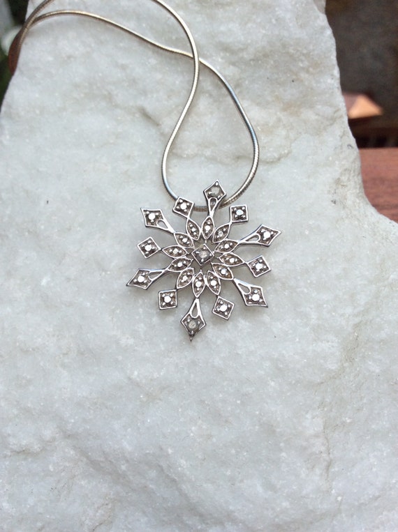 Snowflake Pendant Necklace in Sterling Silver - image 1