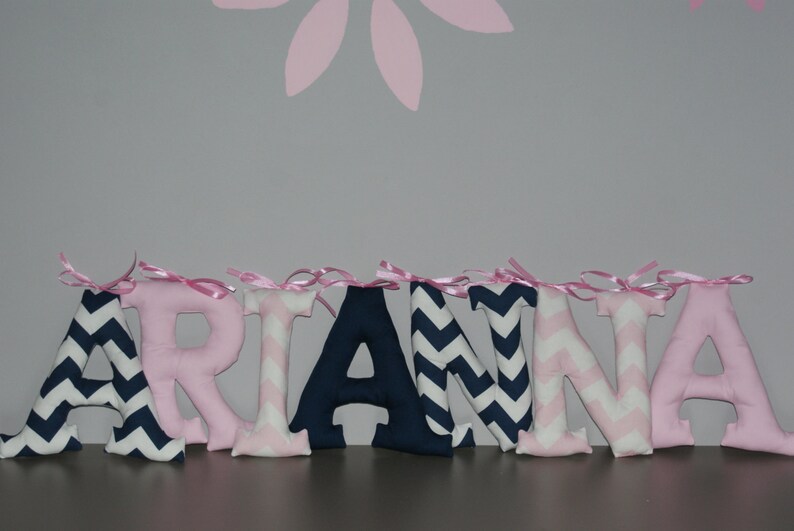Customized Name Banner Fabric Wall Letters Big 7 1 Of Child Nursery Decor Made To Order
