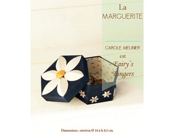 Cartonnage tutorial of a box with a daisy lid