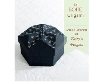 Cartonnage tutorial of a hexagonal box with faceted lid