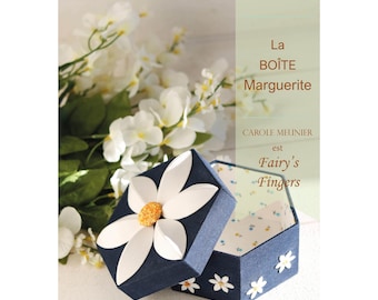 Cartonnage tutorial of a box with a daisy lid