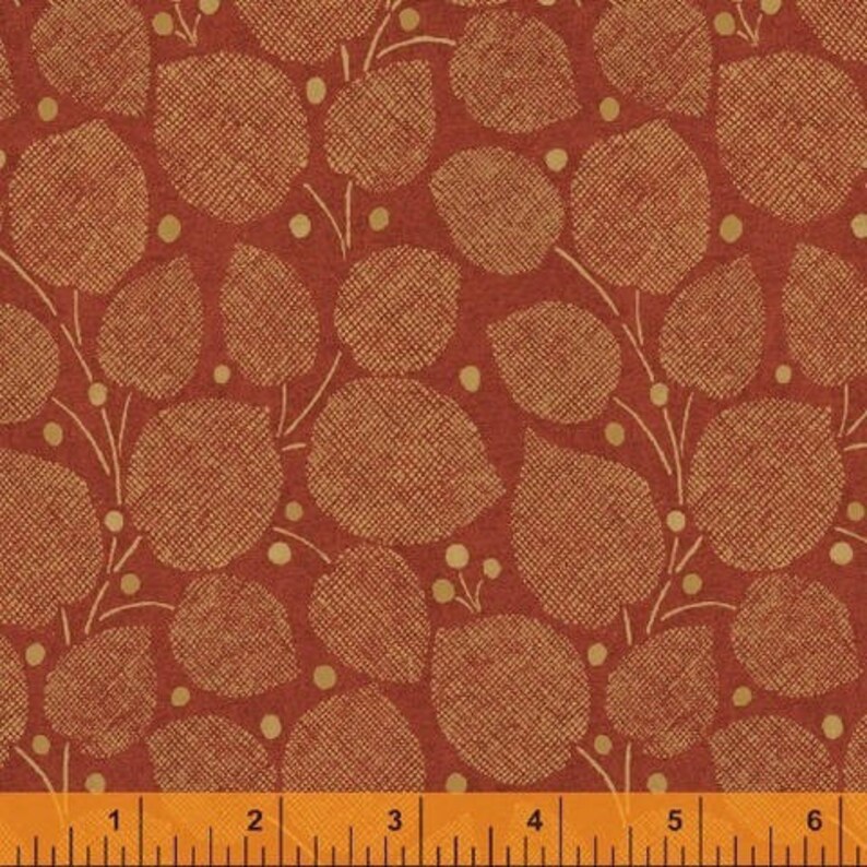 Fat quarter couleur brique Textured Leaves Windham Fabrics image 2