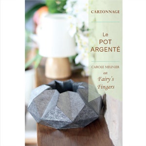 Peut inclure: Un pot géométrique argenté avec une surface texturée. Le pot est en carton et est étiqueté "Le POT ARGENTÉ" par Carole Meunier, est Fairy's Fingers.