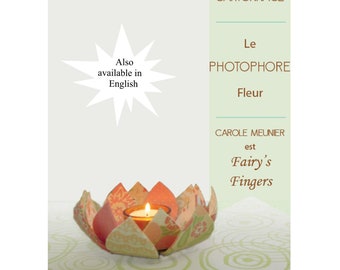 Multilingual Cartonnage kit to make a Lotus tealight holder