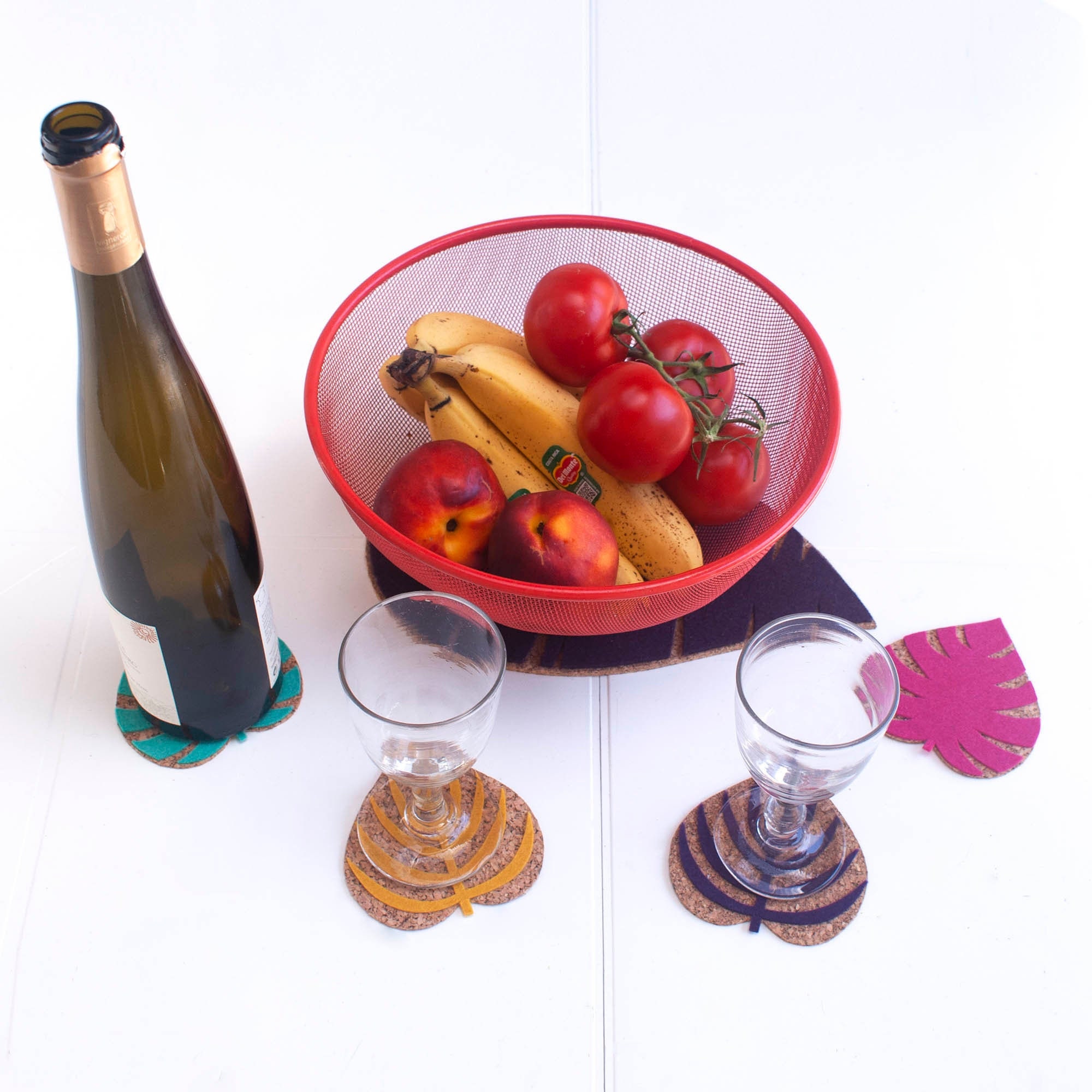 Sous-Verres Et/Ou Dessous de Plat en Liège et Feutrine