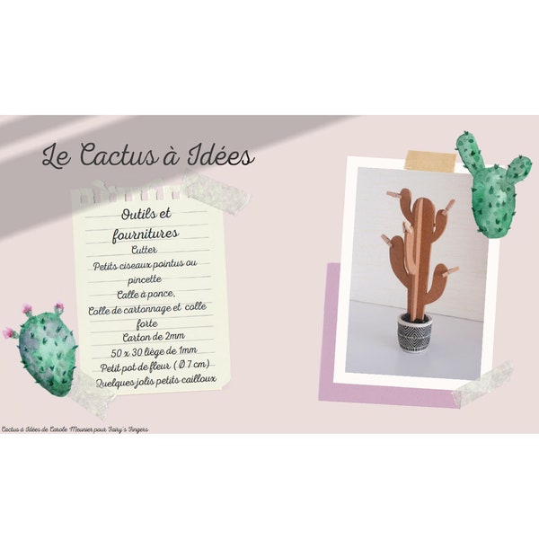 Cartonnage tutorial to make a cactus photo holder