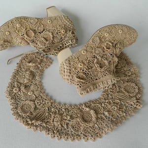 Irish Crochet Lace Collar, Boho Vintage Accessory image 3