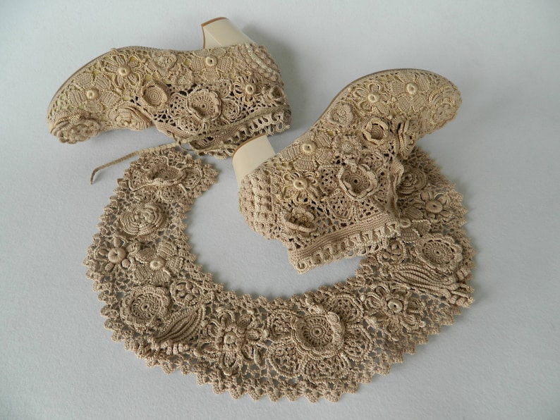 Irish Crochet Lace Collar, Boho Vintage Accessory image 3
