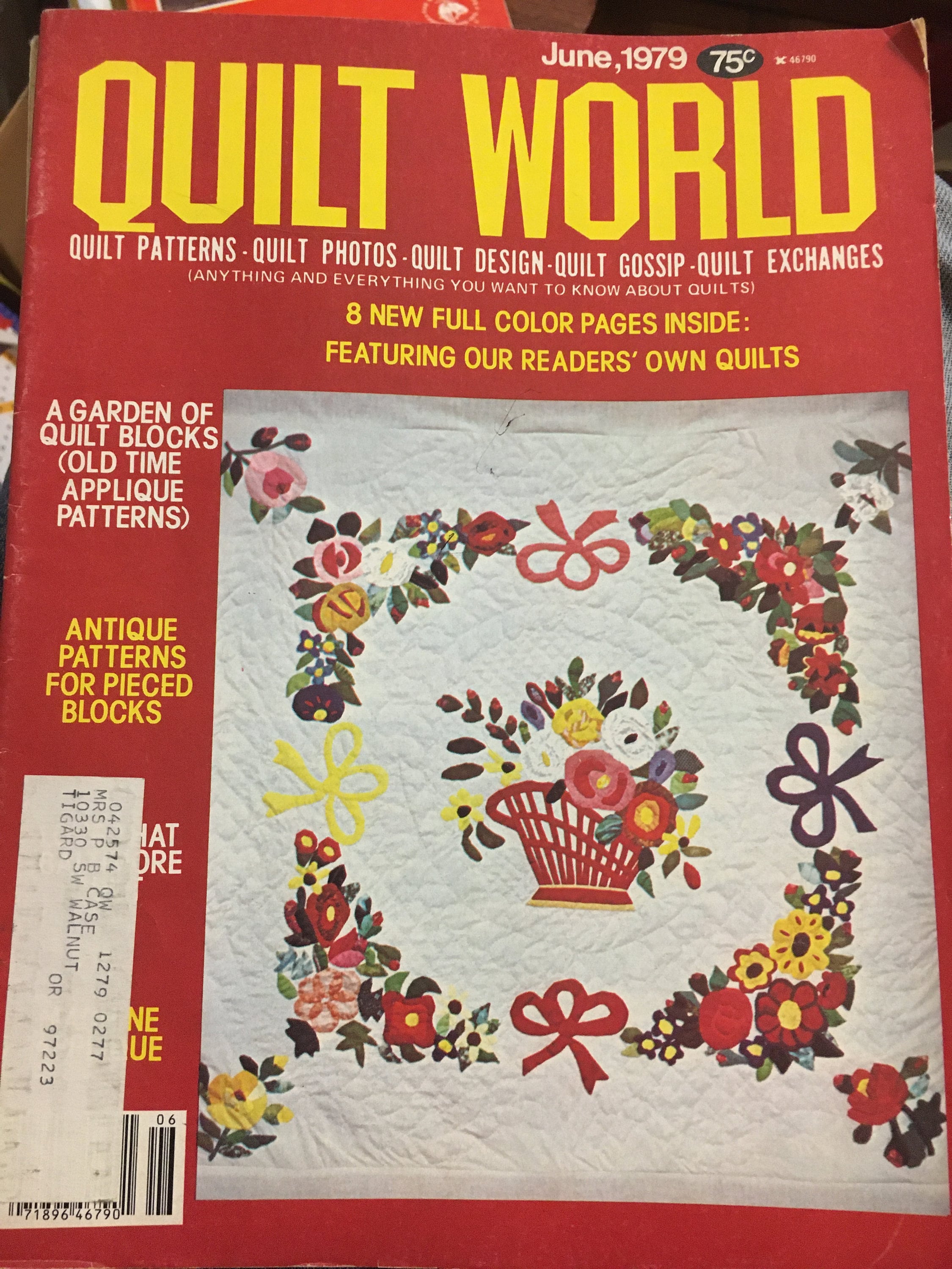 Quilt World magazine June 1979 quilting patterns photos blocks Etsy
