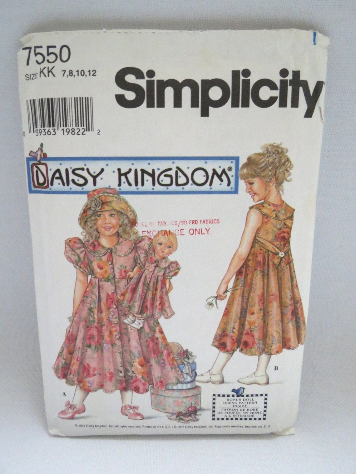 Simplicity 7550 Daisy Kingdom sewing pattern child & doll | Etsy