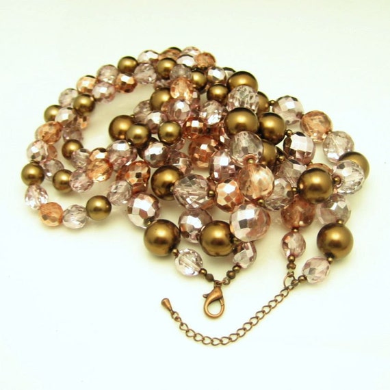 Vintage Glass Beads 2 Multi Strand Necklace 3 Str… - image 5