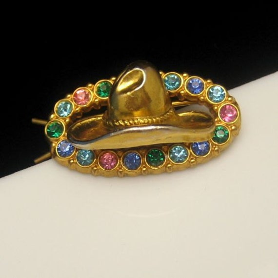 Vintage Hair Barrette Mid Century Cowgirl Cowboy H
