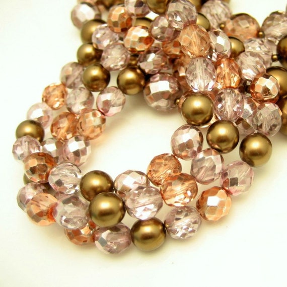 Vintage Glass Beads 2 Multi Strand Necklace 3 Str… - image 3