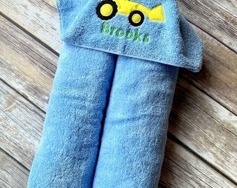 Infant/Kids Hooded Bath Towel - Bulldozer