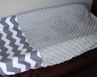 Custom Grey Changing Pad Cover